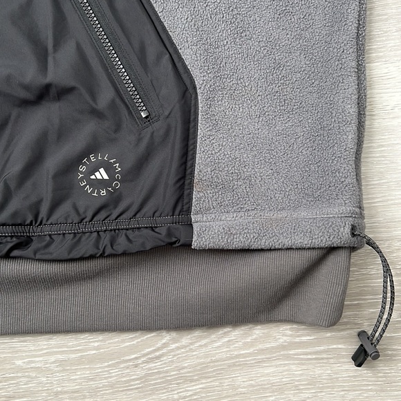 Adidas by Stella McCartney Black and Grey 1/4 Zip Fleece Jacket | EUC Size XL - Picture 8 of 11
